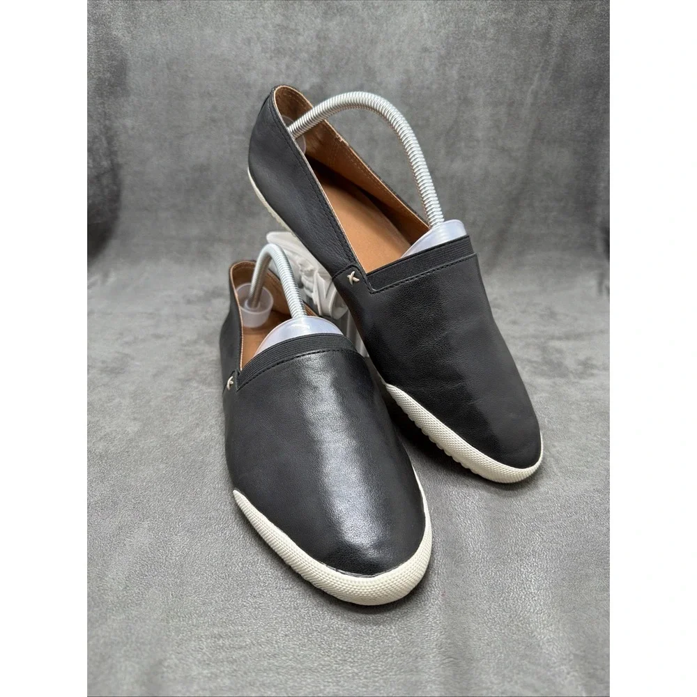 Frye Melanie Slip On Flats Leather Black 3471146 Women's Size 10